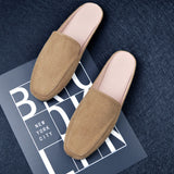 Breakj And Autumn Flat Bottom Slippers Women's Muller Shoes Half-Dragging Lazy People Wearing Heel Single Shoes Size