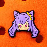 Genshin Impact Shoes Charms Decoration Game Skill Raiden Shogun Mona Designer Shoe Buckle Clogs Accessories Clips Croc
