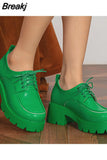 Women Loafers Shoes Brand New Dropship 2023 Spring Fashion Sweet Lolita Cosplay Walking Comfy Chunky Heels Women
