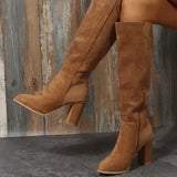 Breakj Size 2025 New Autumn And Winter Fashion Women's High-Heeled Long-Heeled Over-Knee Boots Thick Heel Thick Thick Thick Sand
