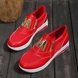 Women Casual Sneakers Side Zip Platform Pu Leather Fashion Comfort Outdoor Female Sports Shoes M Breathable Vulcanized