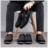 Casual Men's Leather Shoes Slip-On Loafers for Men Business Moccasins Office Men Work Flats Trend Driving Shoes Big