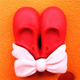 Shipping 1pcs Dance Series Shoe Charms Accessories Cute Bow Dress Resin Shoes Buttons Colorful Sandals Charm