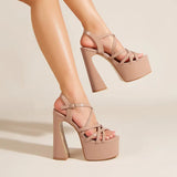 Summer New Rome Model T Table Pole Dance 15CM Hate Sky High Sandals High Heels Women's