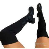 Breakj Cylinder Flying Breathable Knee Boots Women's Leather Knitting Thin Thick Bottom Socks Boots