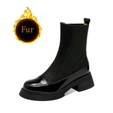2021 Luxury Chelsea Boots Women Ankle Boots Chunky Winter Shoes Platform Ankle Boots Slip On Chunky Heel Boot NEW Ladies