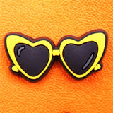 Heart-shaped Pistol Shoe Charms Accessories Black Yoga Girl PVC Shoes Buttons Yellow Hat Sunglasses Pink Sandals Charm