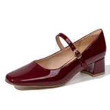 Mary Jane Shoes Spring 2023 New Thick Heel Retro Square Head Women's Shoes Fashion Temperament In The Heel Simple Single
