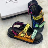 Round Head Magic Sandals Women's Large-Colored Thick-Soled Beach