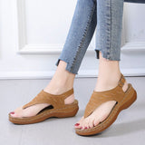 Summer Women Buckle Strap Sandals Casual Ladies Solid Clip Toe Shoes Thong Sandals Gladiator Footwear Wedges