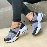 Casual Shoes Solid Color Knitted Mesh Air Cushion Sneakers Comfortable and Lightweight Outdoor Non-slip Running