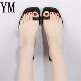New Clear Heels Slippers Women Sandals Summer Shoes Set foot Woman PVC Transparent High Pumps Wedding Jelly Buty Damskie