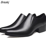 Fashion Men's Loafers Slip-ons Genuine Leather Brown Casual Business Dress Shoes Party Wedding Mens