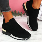 Shoes 2023 Breathable Mesh Platform Sneakers Solid Color Socks Shoes Tennis Casaual Sports Shoes Slip-On Zapatos