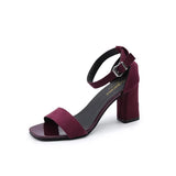 2020 New Ankle Strap Heels Women Sandals 5/7CM Summer Shoes Women Open Toe Chunky High Heels Party Dress Sandals Big Size
