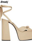 Women's Sandals High Platfrom Chunky Heels Shoes Summer Peep Toe Ankle Strap High Heels Party Shoes Sandalia