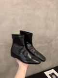 Breakj Brown Martin Boots Women's Shoes 2025 Autumn/Winter New Square Skinny French Short Boots Single