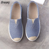 Women Slip on Flats Print Flat Bottom Light Mesh Lazy Fisherman Shoes Canvas Breathable Flat Women's Single