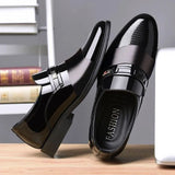 Leather Men Shoes for Wedding Formal Oxfords Business Casual Office Work Shoes for Men Classic Men's Pointy Dress