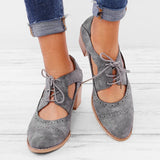 Summer Vintage London Brogue Shoes Women Lace Up Sandal Chunky High Heels Cut-Outs Female Casual Plus Size 35-43 Woman