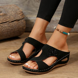 Breakj 2024 New Slope And Women Cool Slippers Large Thick Bottom Slope And Flower Slippers