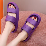 2023 Summer Thick Platform Cloud Slippers Women Green EVA Soft Sole Sandals Woman Comfort Non Slip Home Slides