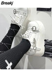 High Heels Y2k Shoes 2023 Summer Hot Star Graffiti Women Shoes On Platform Punk Gothic Lolita Mary Jean Platform