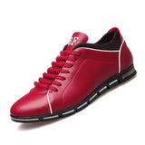 Autumn New Men Shoes Casual Sneakers Fashion Solid Leather Shoes Formal Business Sport Flat Round Toe Light