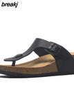 Fashion Summer Women Wedge Cork Flip Flops Slipper 2023 New Beach Outside Non-slipe Trifle Platform Med Heel Slide