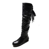 Breakj Size 43 Women After Tied High Boots Women Wish Autumn And Winter Folds Low And Long