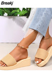 Wedges Slippers for Women 2023 Summer Chunky Platform Wedge Heels Sandals Woman Light Thick Sole Beach Shoes