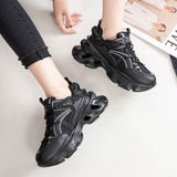 Size 35-40 Women Sneakers Tennis Real Leather Heeled Platform Shoes For Women Summer 2023 Trend Lace-Up Athletic