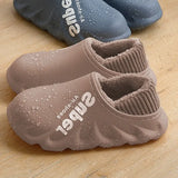 Waterproof Non-Slip Home Slippers Men Cotton Shoe EVA Slippers Winter Warm Indoor Ladies Soft Couples Platform Shoes