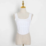 Sexy Short Women Vest Square Collar Slim Irregular Hem Tank Tops Female Clothing Summer Fashion 2020 Clothing