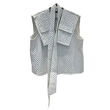 Outerwear Cotton Coats For Women High Waist Lace Up Thick V Neck Sleeveless Casual Jackets Female 2021 Winter