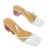 Shoes on Sale 2023 Modern Sandals Summer Hot Sale Open Toe Women's High Heels Slippers Transparent Party Thong