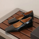 Size 32-42 Women Pumps Genuine Leather Chunky Heels Shoes For Women 2023 Buckle Strap Low Heel Sandalias Casual