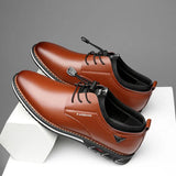 New Men Shoes Leather Cowhide Leather Shoes Men Comfortable Low-top British Casual Single Shoes Leather Shoes Formal