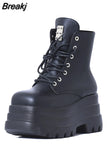 Wedges Women Ankle Boots 2023 Autumn Winter Gothic Street Comfy Fashion Cool Woman Shoes Motorcycle Boots Big Size