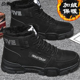 boots men snow boots winter warm Lace-up men shoes 2021 new fashion flock plush winter boots men shoe plus
