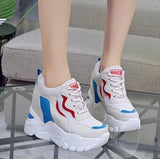 White Trendy Shoes Women High Top Sneakers Women Platform Ankle Boots Basket Femme Chaussures Femmes Height Increase