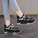 Breakj Old Dad Shoes Women 2025 Autumn New Hong Kong-Style Sports Shoes Daily Commute Black And White Casual