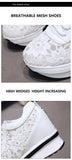 Summer Lace-up Breathable Women Sandals Wedges Chunky Heels Height Increasing Paltform Female Ladies Shoes Zapatos De