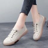 Breakj Wind Small Leather Shoes Women In The Spring Of 2024 New One-Legged Leather Single Shoes Soft Soles Casual White
